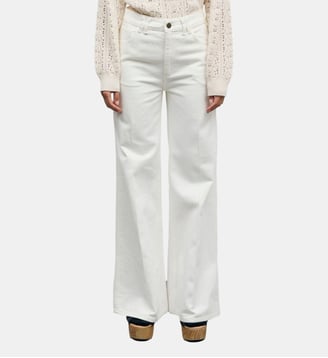 Jean brut droit et large à pli - BIANCA - Gerard Darel - Blanc