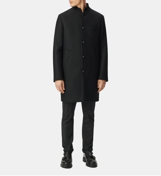Manteau lainage col officier - Ikks - Noir
