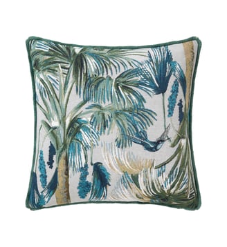 Housse de coussin en coton - Yves Delorme - Bleu paon