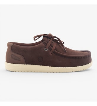 Chaussures bateau Saint Jean en suède - Serge Blanco - Marron