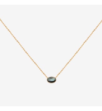 Collier cab ovale nacre grise - Caroline Najman - Gris