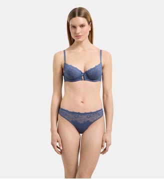 Slip brésilien Slow Days Fresh Vibes - Dim - Bleu demin