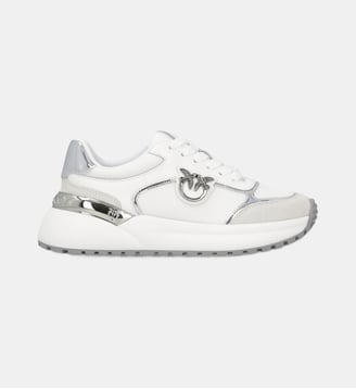 Sneakers avec logo love birds - Pinko - Blanc et argent