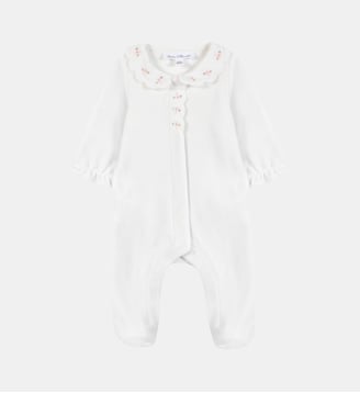 Pyjama -  pâle velours col Claudine festonné - Tartine Et Chocolat - Écru