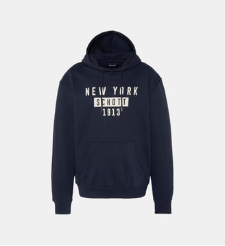 Sweatshirt à capuche NEW YORK - Schott - Bleu marine