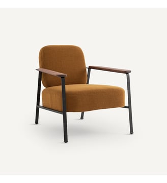 Fauteuil tissu natté chiné - AM.PM - Miel ambré