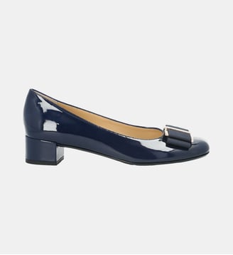 Escarpin padova - cuir vernis - Manfield - Bleu marine