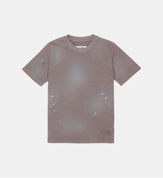 T-shirt à col rond avec logo - MM6 Maison Margiela - Taupe clair