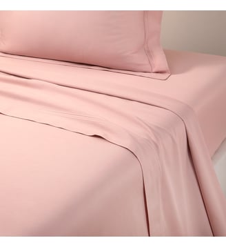 Drap plat en satin - Yves Delorme - Poudre