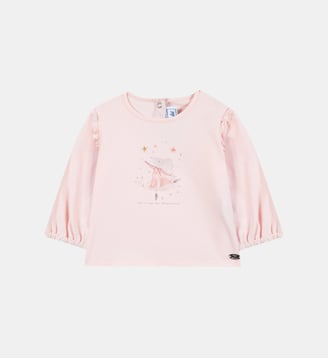 T-shirt - Rosée coton imprimé souris dansante - Tartine Et Chocolat - Rose pâle