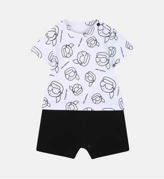 Combinaison manches courtes - Karl Lagerfeld Kids - Blanc et noir