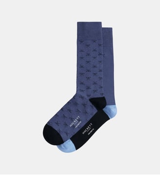 Lot De 2 Paires De Chaussettes Avec Icône - Hackett London - Chambray blue