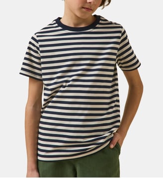 T-shirt rayé  - Coton biologique - Cyrillus - Rayure bico bleu