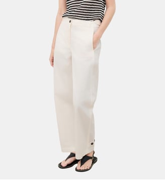 Pantalon paragon - Motif rayures - Coupe mom - Caroll - Crème