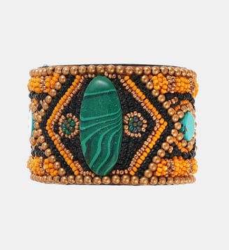Bracelet jonc avec perles tissées TONNIE - Hipanema - Noir