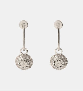 Boucles d'oreilles fines tiges percées   - Farah - Satellite - Argenté