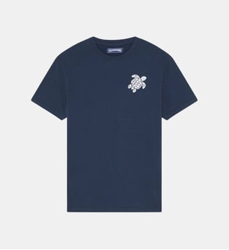 T-shirt en coton organique Tortue brodée - Vilebrequin - Bleu marine