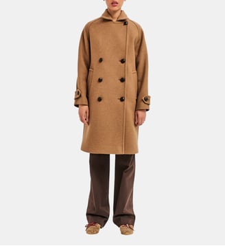 Manteau croisé à col montant ou tailleur - ARIS - Pablo - Paille