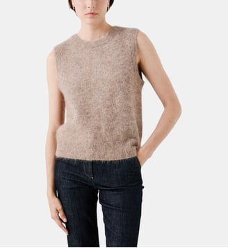 Pull douglas - Motif uni - Alpaga - Coupe droite - Caroll - Taupe
