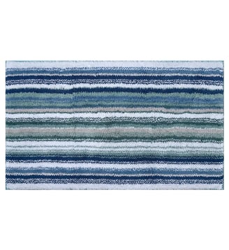 Tapis de bain pur coton - Garnier Thiebaut - Bleu