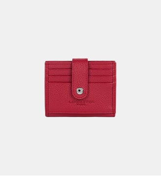 Porte-cartes signature en cuir - Lancaster - Rouge