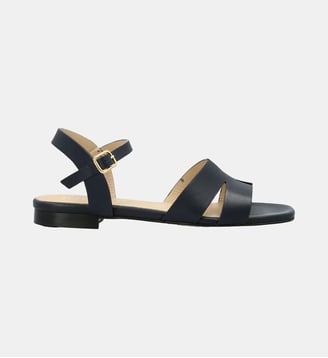 Sandale slough - cuir lisse - Manfield - Bleu marine