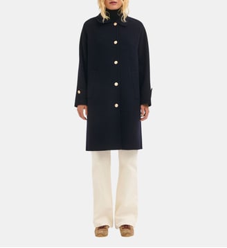 Trench droit en laine double face - ANET - Pablo - Marine
