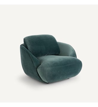 Fauteuil boule XL velours - AM.PM - Vert cèdre