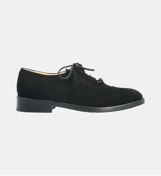 Ghillies perfo chevert - cuir velours - Charles Kammer - Noir