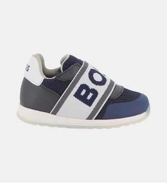 Baskets avec élastique siglé - BOSS Kidswear - Bleu cargo