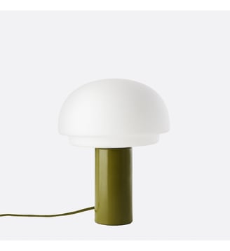 Lampe opaline et métal fer H27 - La Redoute Interieurs - Olive