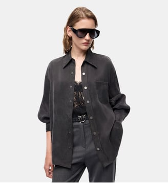 Chemise en sergé peau de pêche - Pinko - Noir