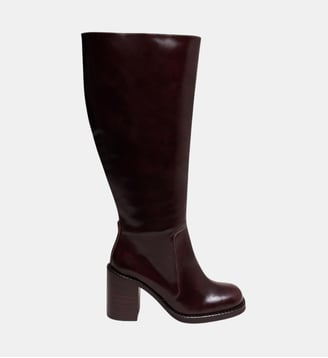 Bottes à talons Bretzel en cuir - Jonak - Marron foncé