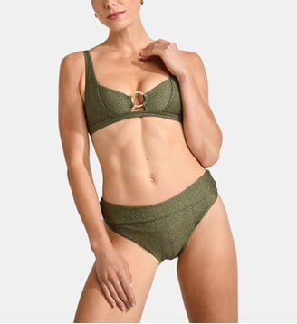 Bas de maillot taille haute Adeles - Livia - Kaki