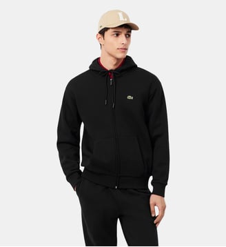 Sweatshirt à capuche molleton - Lacoste - Noir