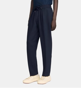 Jogging ajusté uni - Sandro - Bleu marine