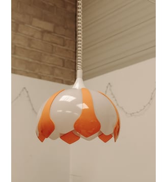 Suspension sixties florale Sonia N°232- Produit chiné - Debongout - Orange
