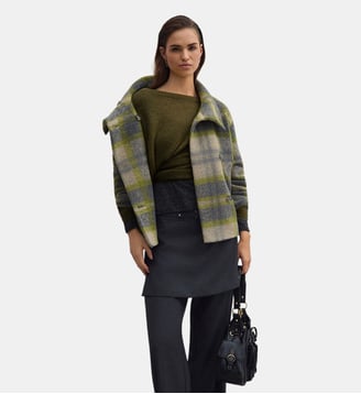 Manteau gcometecarreau - Motif à carreaux - Caroll - Gris