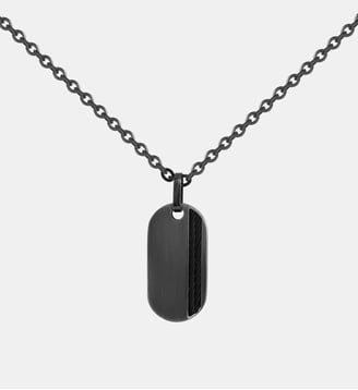 Plaque sur chaîne Sashi en Acier 316L - Phebus - Noir