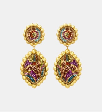 Boucles d'oreilles clip Angèle rond et goutte  - Angele - Satellite - Multicolore