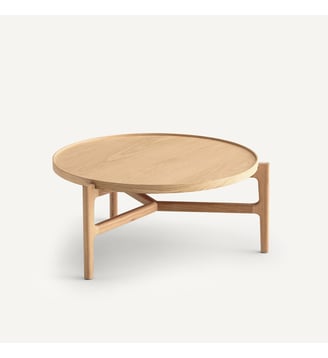 Table basse, diamètre 74 cm, en plaqué chêne - AM.PM - Chêne naturel