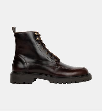 Boots Leeroy Cuir Pull-Up - Bobbies - Marron