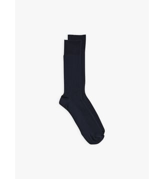 chaussettes François en coton noir - Agnès b. - Bleu nuit
