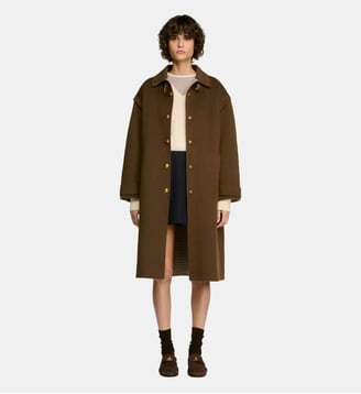 Manteau en laine double face - Sandro - Kaki