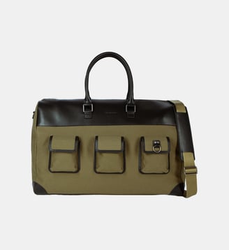 Sac weekend canvas et cuir - The Kooples - Kaki