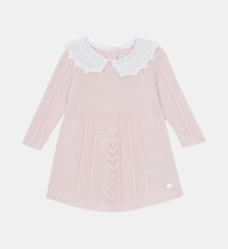 Robe - Rosée laine col claudine - Tartine Et Chocolat - Rose pâle