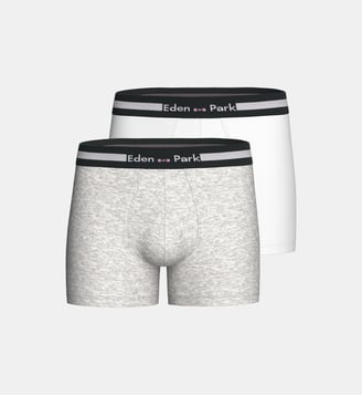 Pack 2 boxers unis en Coton - Eden Park - Gris