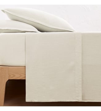 Drap plat uni en lin lavé La Redoute Interieurs