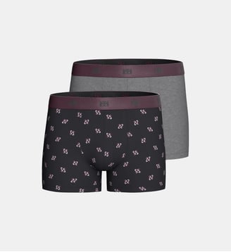 Lot de 2 Boxers en Coton - Impetus - Noir et blanc