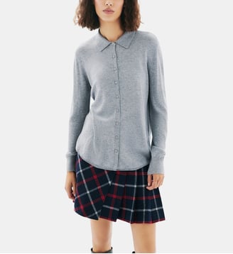 Pull mpluton - Motif uni - Coupe ajustée - Caroll - Gris